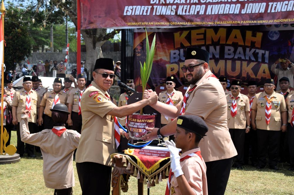 Estafet Tunas Kelapa 2026 Tiba di Banyumas, Bawa Semangat Pramuka Dukung Swasembada Pangan