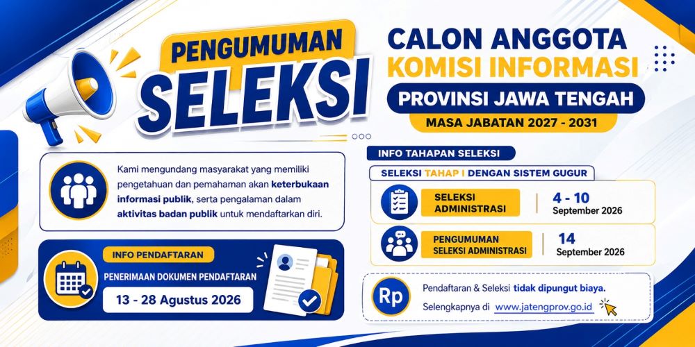 Seleksi Komisi Informasi Jateng 2027-2031 Dibuka